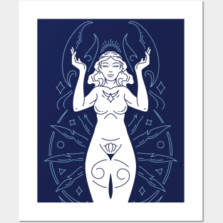 Vintage Cancer Goddess Zodiac Symbol // Proud Cancer Horoscope Sign Astrology Posters and Art